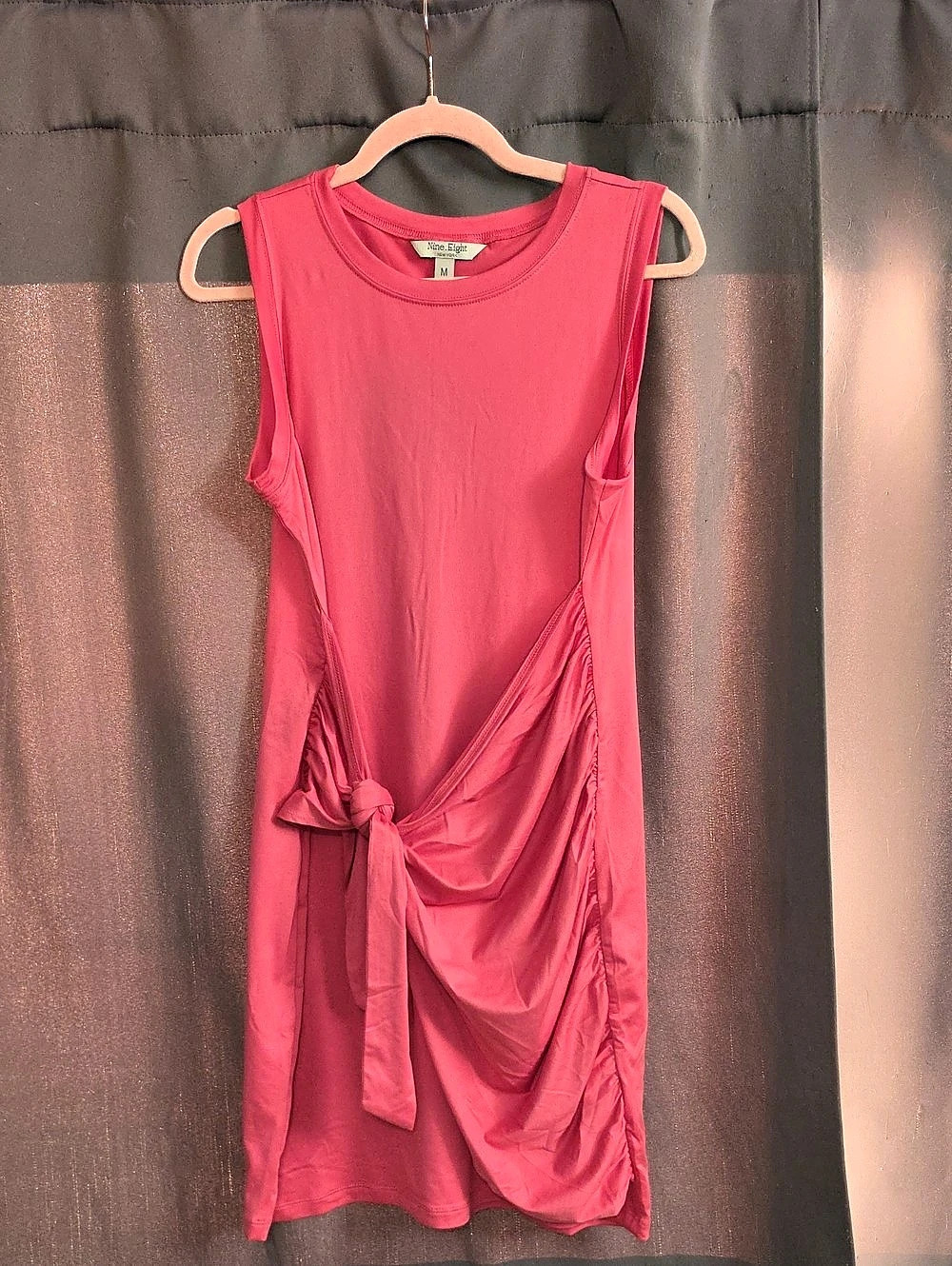 Nine Eight Ruched Midi Dress in Pink Size Medium Like New